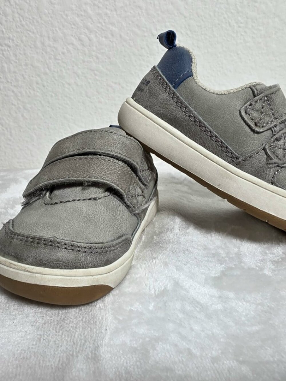 Stride Rite Prana Boys Sneakers Size 3M Gray Blue Hook Loop